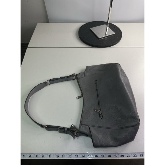 DAMAGED - Coach Rori Silver Stone Gray Granite Pebbled Leather Shoulder C2853 - Picture 10 of 12